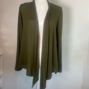 Ambiance Green Open Front Cardigan Size Medium